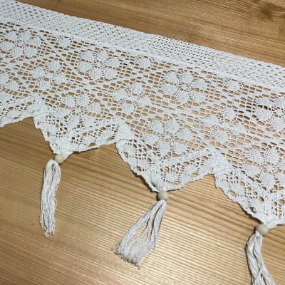 Hotová vitrážová záclona HÁČKOVANÁ KRAJKA BÉŽOVÁ 60 x 150 cm – Hledejceny.cz