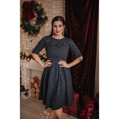 Jsem máma kojicí šaty Hvězdný prach na tmavě modré – Zboží Dáma