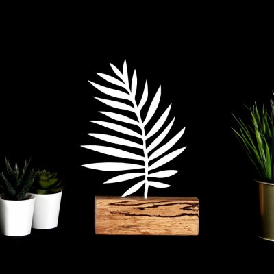 Hanah Home Kovová dekorace Palm Leaf 27 cm bílá – Zbozi.Blesk.cz