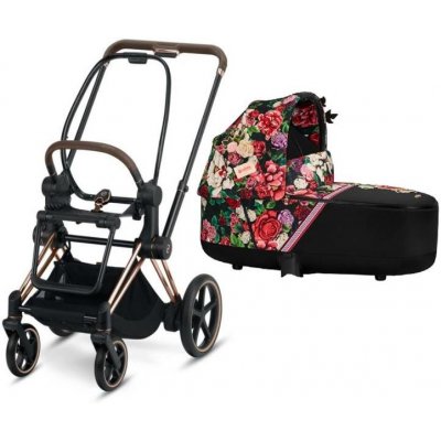 Cybex e-Priam 3.0 Rám s Podvozkem Sedačky + Korba Spring Blossom Dark 2023 – Zboží Mobilmania