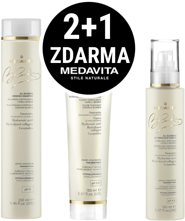 Medavita Blondie All Blondes šampón 250 ml + kondicionér 150 ml + sérum 150 ml dárková sada