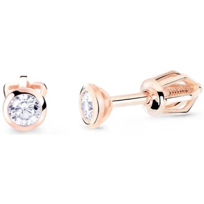 Cutie Jewellery zlaté náušnice na šroubek Z8007R-Pecky – Zbozi.Blesk.cz