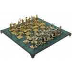 Manopoulos Ručně vyráběná sada šachových figurek Řecká mytologie, zlaté/stříbrné figurky a bronzová šachovnice 54x54cm – Zboží Živě