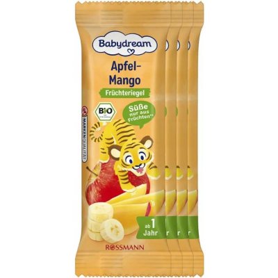 Babydream BIO ovocná tyčinka, jablko, banán a mango 100 g – Sleviste.cz