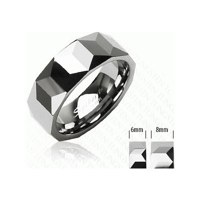 Steel Edge Wolframové snubní prsteny Spikes 006