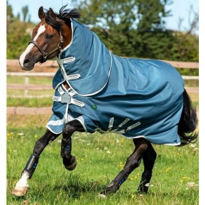 Horseware Lehká výběhová deka Amigo Bravo Eco 12 Plus 1200D s krkem teal grey – Hledejceny.cz