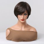 Pixie paruka Veronika s ofinou čokoládově hnědá – Zboží Mobilmania