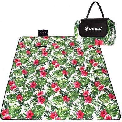 SPRINGOS Pikniková deka FLOWERS 200 x 160 cm – Zboží Mobilmania