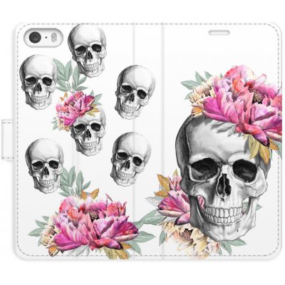 Pouzdro iSaprio Flip s kapsičkami na karty - Crazy Skull Apple iPhone 5 / 5S / SE
