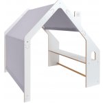 MeowBaby Bílý dřevěný domeček pro děti Modrá střecha – Zboží Dáma