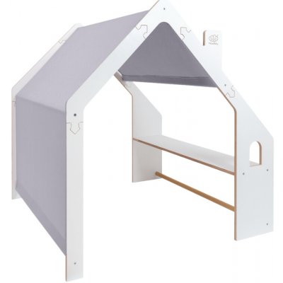 MeowBaby Bílý dřevěný domeček pro děti Modrá střecha – Zboží Dáma