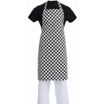 WhitesChefsClothing A275 náprsní zástěra černobílá kostkovaná – Zboží Dáma