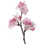 Sakura/třešňové květy rozkvetlá větvička, RŮŽOVÉ květy, gumový stonek, 36cm – Zbozi.Blesk.cz