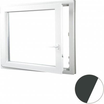 ALUPLAST Plastové okno jednokřídlo antracit 100x70 – HobbyKompas.cz