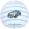 Dětská čepice New Baby Jarní čepice s autíčkem bílo modrá Modrá