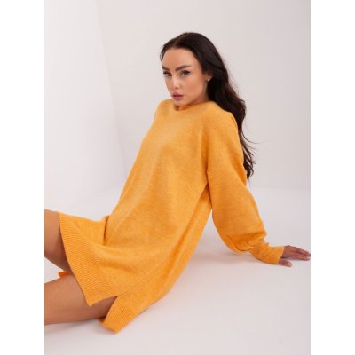 Factory Price Dlouhý dámský volný pletený svetr jasně oranžová – Zboží Mobilmania