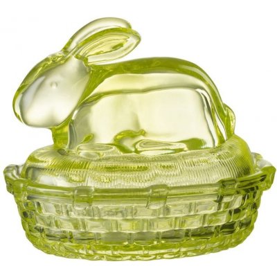 Zelená skleněná nádoba s víkem králík 14*10*11cm/ 150ml – Hledejceny.cz