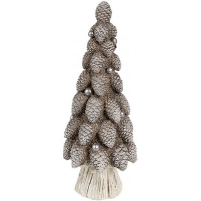 Hnědá dekorace vánoční stromek se šiškami Christmas Tree Ø 7*19 cm Clayre & Eef – Hledejceny.cz