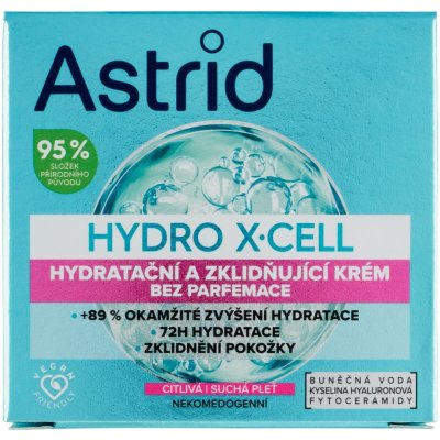 Astrid Hydro X-Cell hydratační a zklidňující krém bez parfemace pro citlivou pleť 50 ml – Zboží Dáma