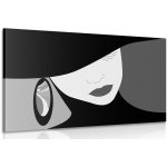 Obraz nóbl dáma v klobouku v černobílém provedení - 120x80 – Zboží Mobilmania