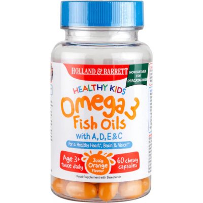 Holland & Barrett Healthy Kids Omega 3 rybí olej pro děti + Vitaminy A D E  a C 60 žvýkacích kapslí od 349 Kč - Heureka.cz