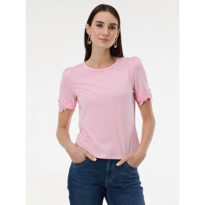 Orsay dámské tričko s krátkým rukávem světle růžové – Zboží Mobilmania