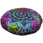 Sanu Babu Meditační polštář kulatý barevná batika s Mandalou 80x13 (BR) – Zboží Mobilmania