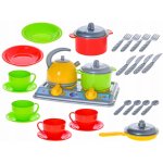 Teddies Nákupní košík plast + sada nádobí s vařičem v sáčku – Zboží Dáma