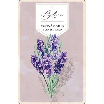 Bohemia Gifts Aromatická vonná karta Levandule jemná a čistá vůně 10,5 x 16 cm