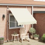 Dekorhome Ručně zatahovací markýza 200x120 cm Krémová – HobbyKompas.cz