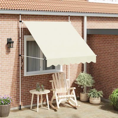 Dekorhome Ručně zatahovací markýza 200x120 cm Krémová – HobbyKompas.cz