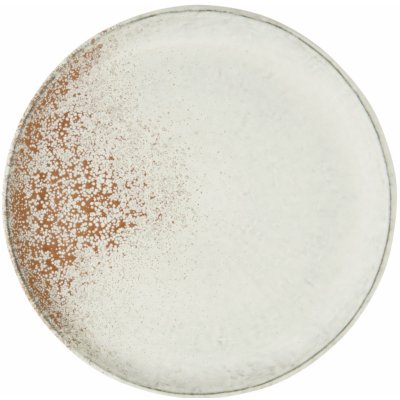 MADAM STOLTZ keramický talíř White/Orange 21 cm krémová keramika
