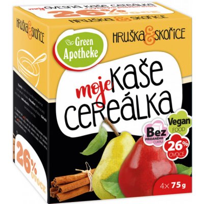 Green apotheke ovesná kaše hruška se skořicí 4 x 75 g – Zboží Dáma