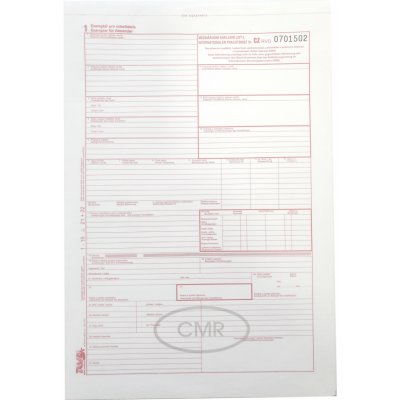 RVM 20060004 CMR - Mezinárodní nákladní list A4 - 5listý – Zboží Dáma