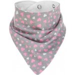 Akuku Dětský bryndáček/šátek Srdíčka šedá/růžová – Sleviste.cz