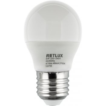 Retlux RLL 265 E27 žárovka G45 miniG 6W bílá teplá