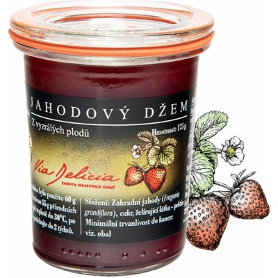 Via Delicia Ovocný džem jahoda 175 g – Zboží Dáma