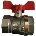Emsan Kulový kohout motýl 1" FF PN 25 s ucpávkou 312 – HobbyKompas.cz