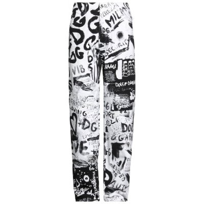 Dolce & Gabbana Graffiti White džíny Černá – Sleviste.cz