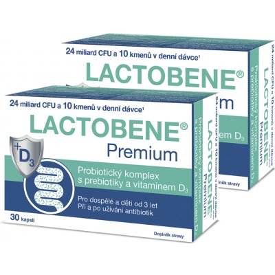 Lactobene Premium probiotika s vitaminem D3 30 kapslí – Hledejceny.cz