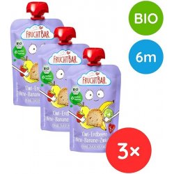 FruchtBar BIO ovocná kapsička s jahodami, banánem, hruškou, kiwi a sucharem 3 x 100 g