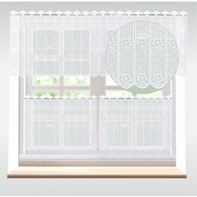 Záclona macramé Květa vitrážka metráž bílá cena od - 60 cm GB 11947 – Hledejceny.cz