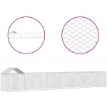 vidaXL Venkovní psí kotec se střechou stříbrný 200 x 1400 x 250 cm – Zboží Dáma