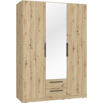 Maro Šatní skříň se zrcadlem 150x213 cm dub artisan CDXS83S-D78 – Hledejceny.cz