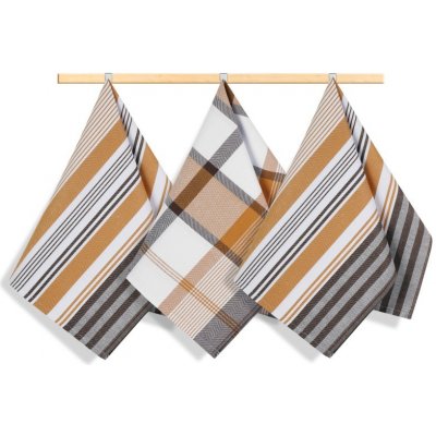 Bellatex Proužek 50 x 70 cm Hnědá,Hořčicová,Bílá 3 ks – Hledejceny.cz