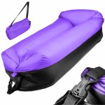 RelaxPRO 6655-2 Nafukovací pohovka Lazy Bag sedací vak 185x70 cm do 180 kg černo-fialová – Zboží Mobilmania