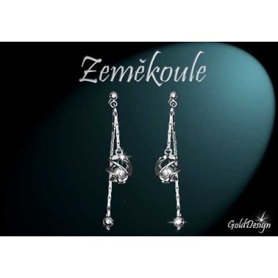 Gold Design Zeměkoule rhodiované GD1092