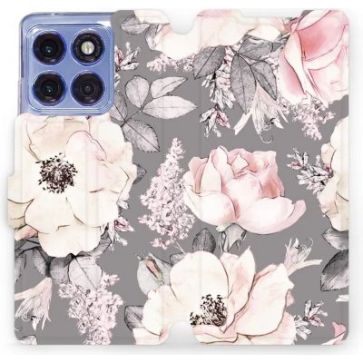 Mobiwear Motorola Edge 60 Pro MX06S Květy na šedém pozadí – Zboží Mobilmania