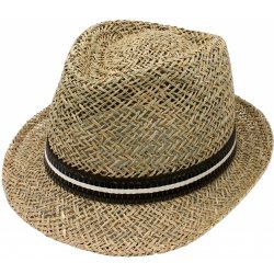 Fiebig Headwear since 1903 Slaměný klobouk z mořské trávy s ozdobnou stuhou
