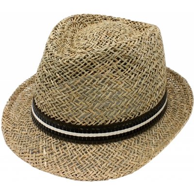Fiebig Headwear since 1903 Slaměný klobouk z mořské trávy s ozdobnou stuhou – Zboží Mobilmania